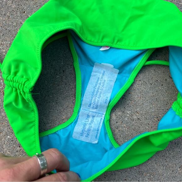 Victoria’s Secret Neon Green Low rise Hip Hugger Cinch Up Tie Bikini Bottoms S - Picture 5 of 5